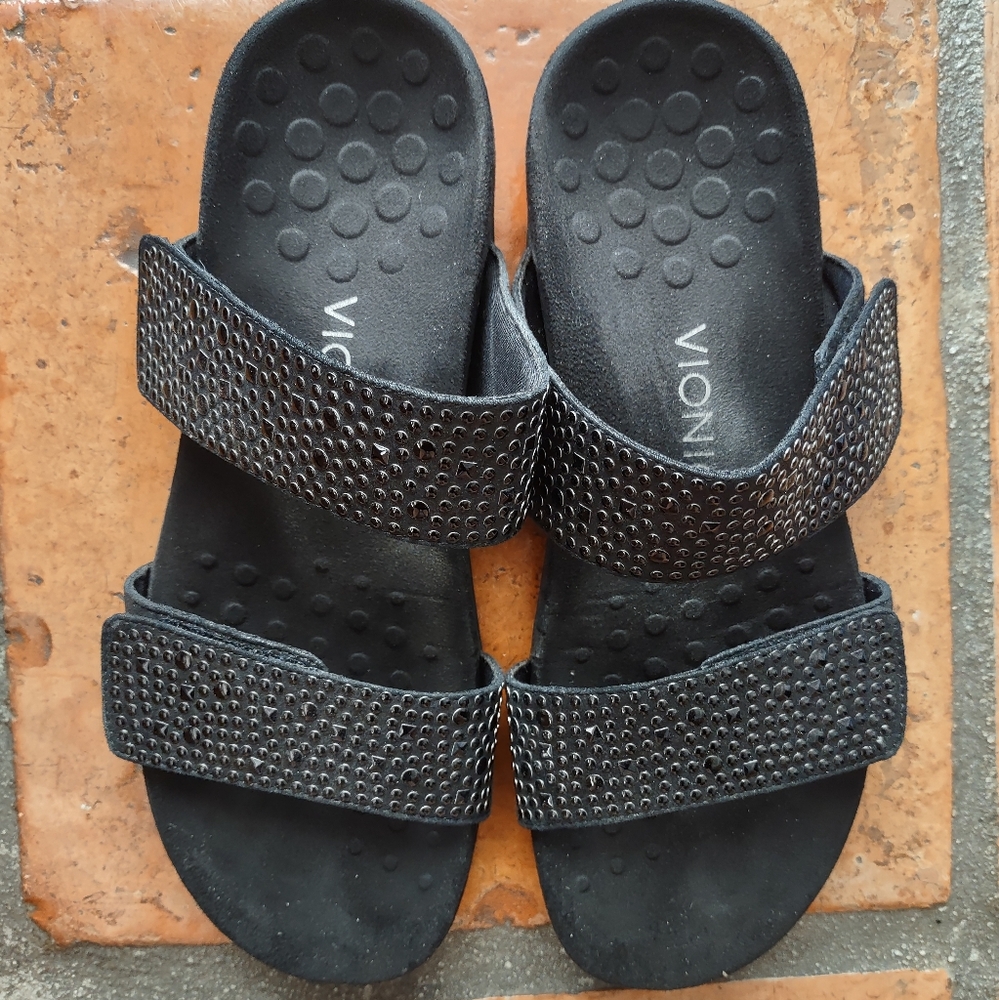 Vionic Black Slip-ons. Brand New. Only Worn Once.